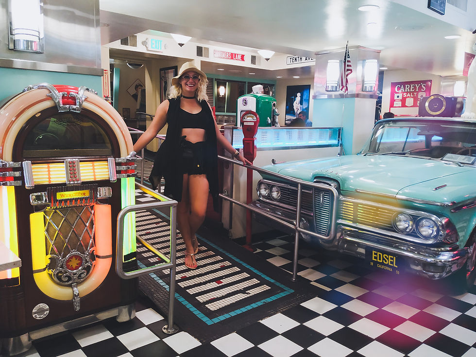 girl in the retro dinner