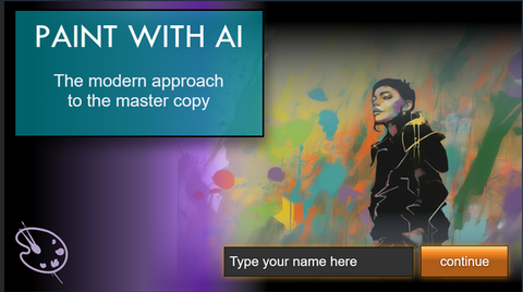 Paint with AI: The modern approach to the master copy. Graffiti-style mural of a woman in a jacket and colorful splotches.