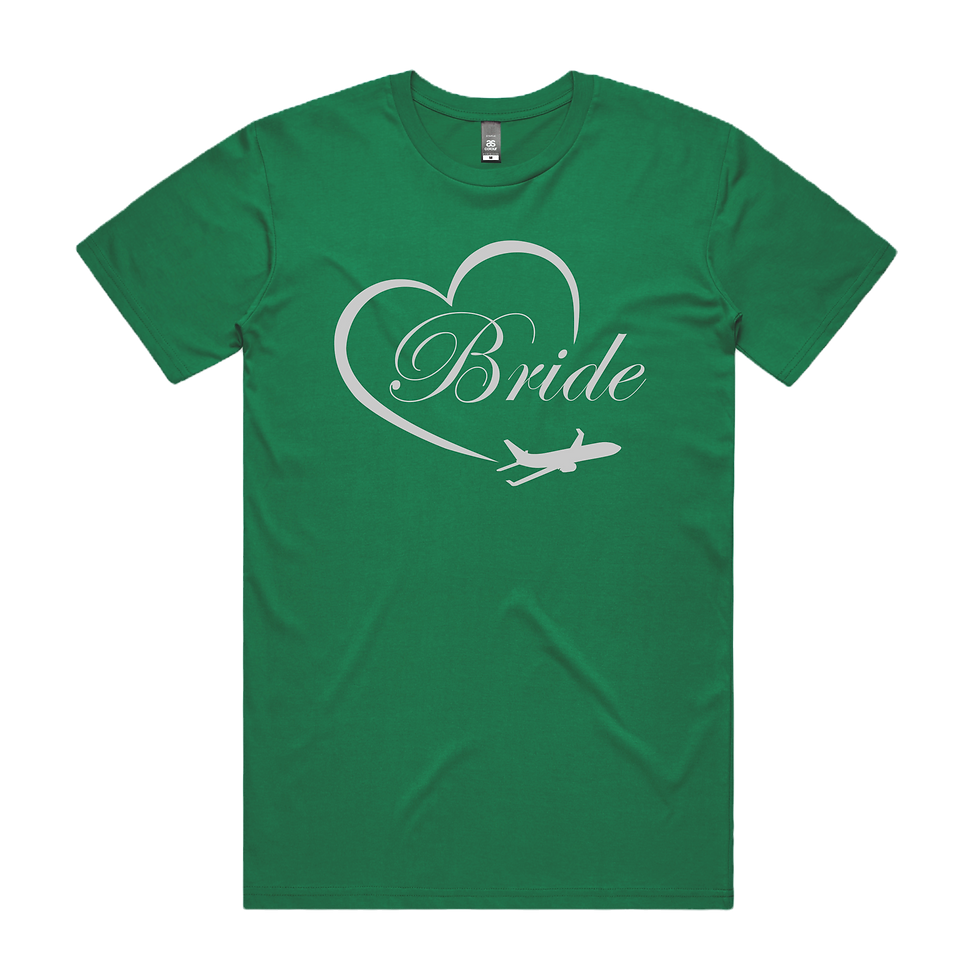 Thumbnail: Personalised DTG Bride Heart Printed T Shirt Unisex