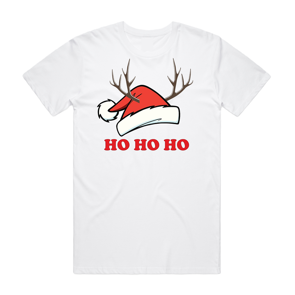 HO HO HO Christmas DTG Printed T Shirt