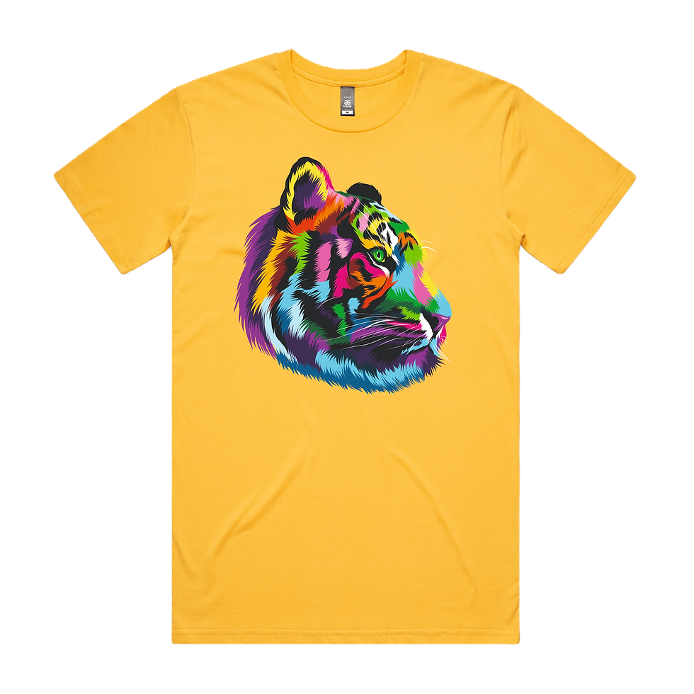 Tiger Head Colourful Printed DTG T-Shirt Unisex