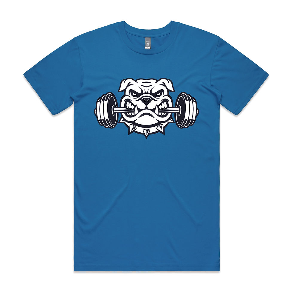 Thumbnail: Bull Dogs Head Weight Lifting Printed  DTG T-Shirt Unisex
