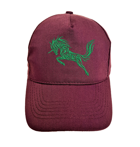 Thumbnail: Unicorn Embroidered Baseball Cap Hat in 15 Colours Burgundy
