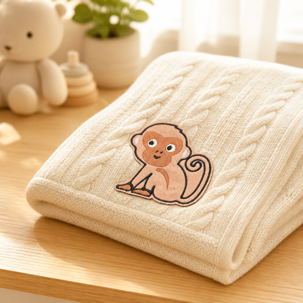 Monkey Cheeky Monkey Embroidered Badge Patch Iron on or Sew on