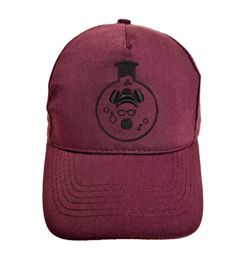 Thumbnail: Walter White Bottle Embroidered Baseball Cap Hat in Burgundy