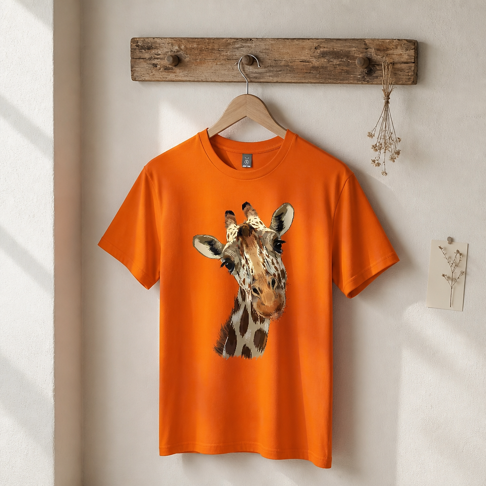 Thumbnail: Giraffe Head DTG Printed T Shirt Unisex