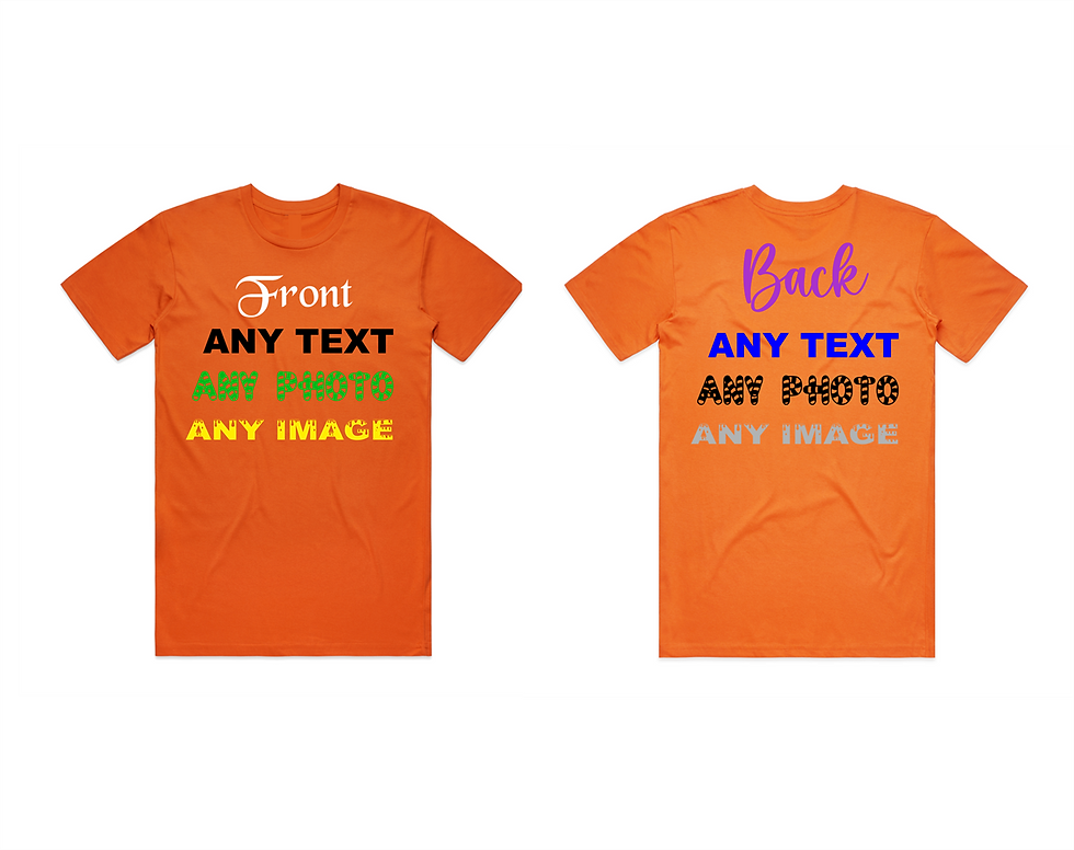 Thumbnail: Personalised Orange Print Printed T-Shirt Unisex Left Hand Chest