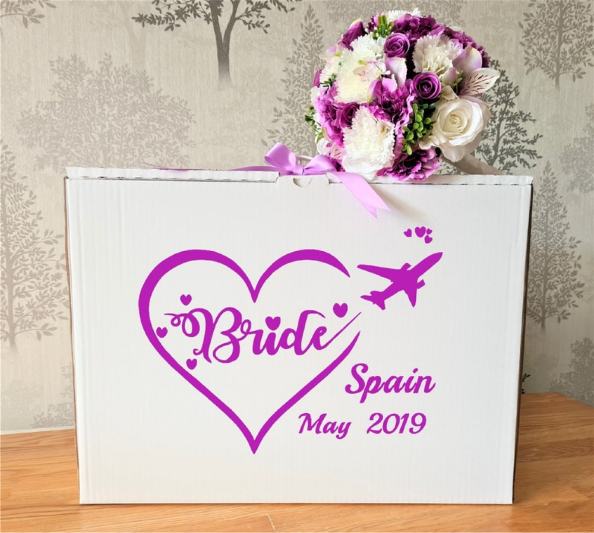 Personalised Wedding Dress Storage Travel Box Heart
