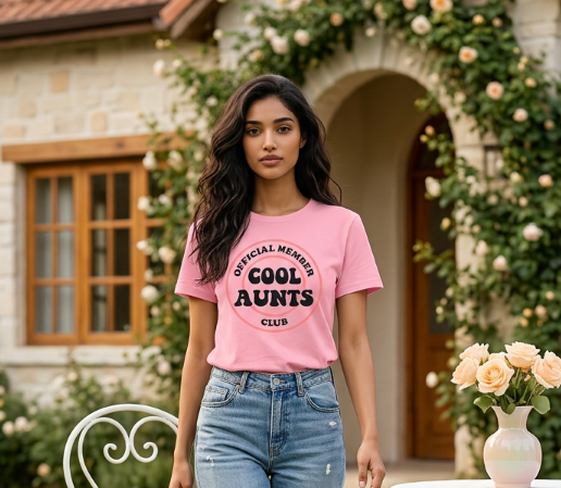 Official Member Cool Aunts Club DTG Printed T Shirt Unisex