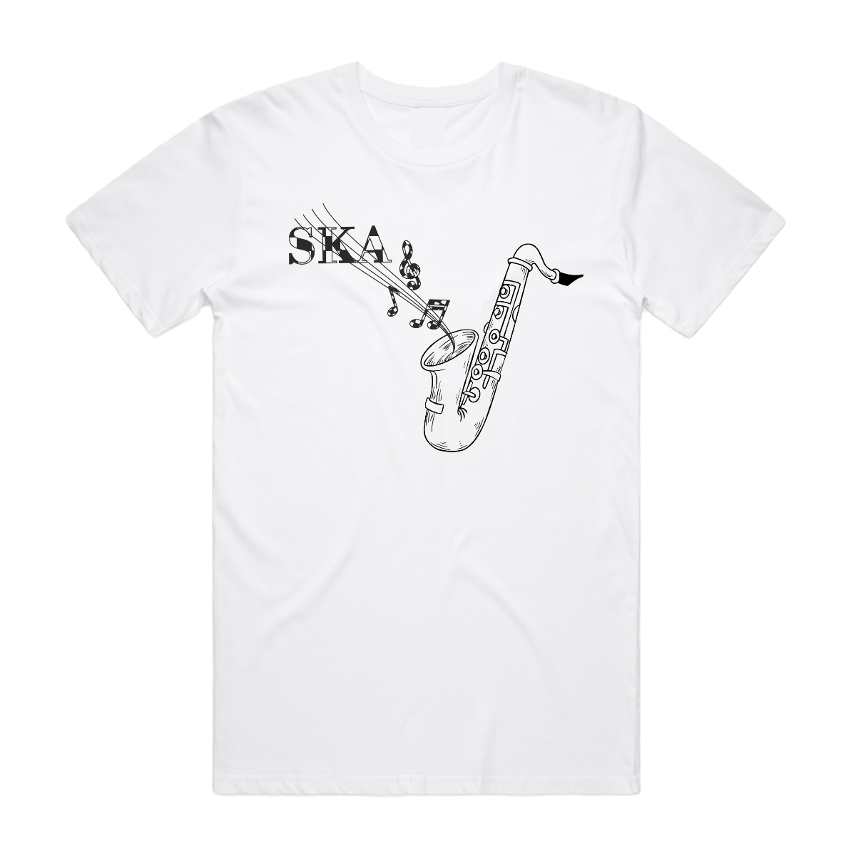 Ska Saxophone 2 Tone Printed DTG T-Shirt