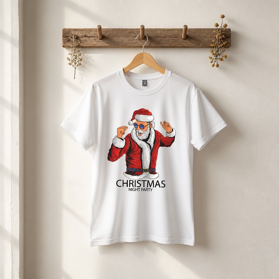 Christmas Party Time Printed DTG T Shirt Grey