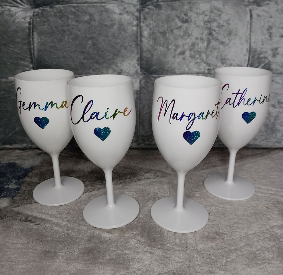 Personalised White Wine Glasses