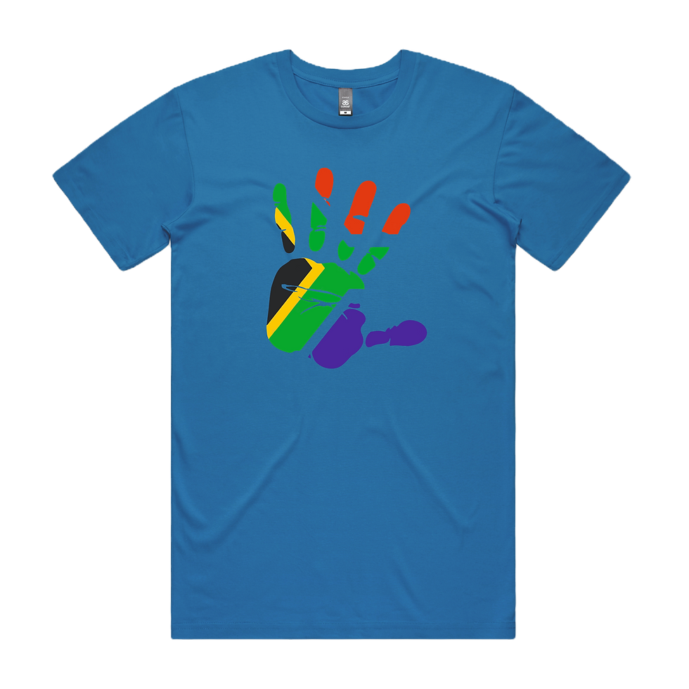 Thumbnail: South African Hand Flag DTG Printed T Shirt Unisex
