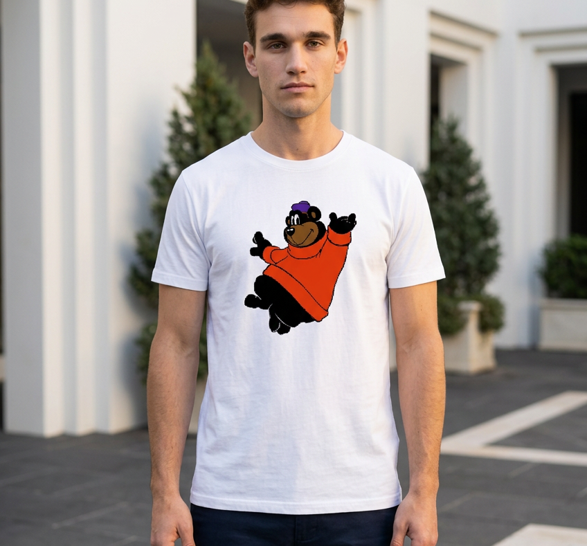 Fun Bear Printed DTG T Shirt Unisex