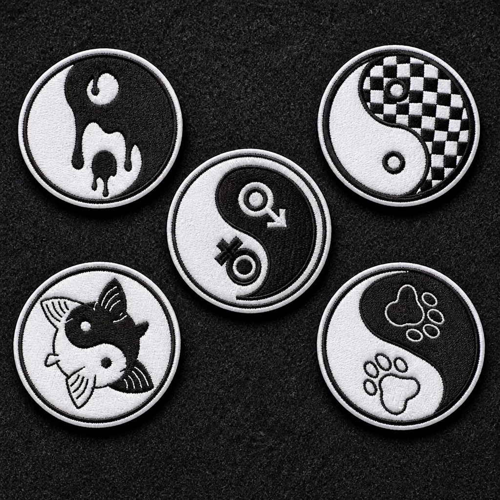 Ying Yang Fish Embroidered Patch Badge Iron on Sew on.
