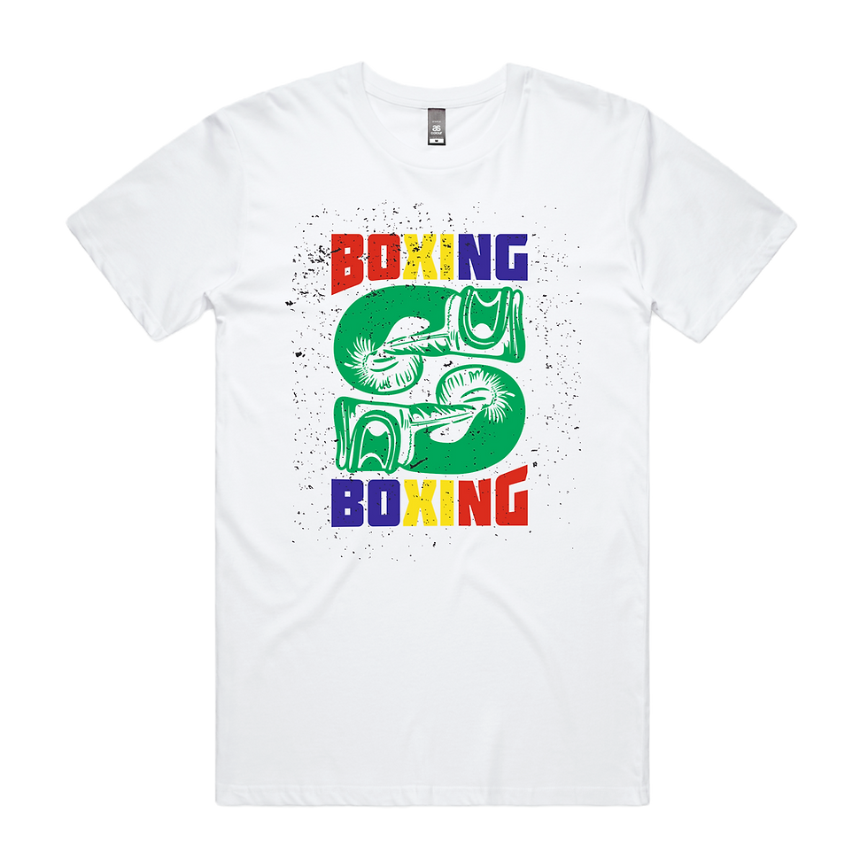 Thumbnail: Boxing Colourful DTG Printed T-Shirt Unisex