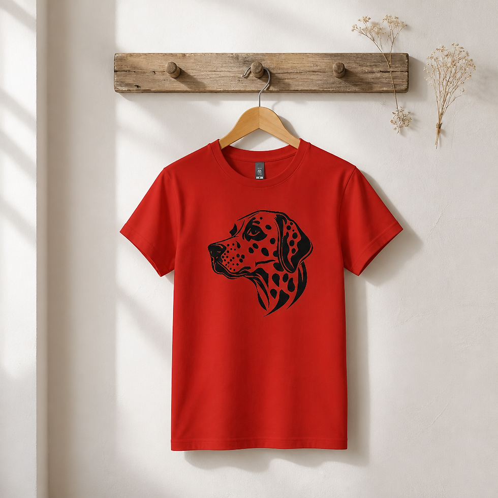 Thumbnail: Dalmatian Dog Head Printed DTG T-Shirt Unisex