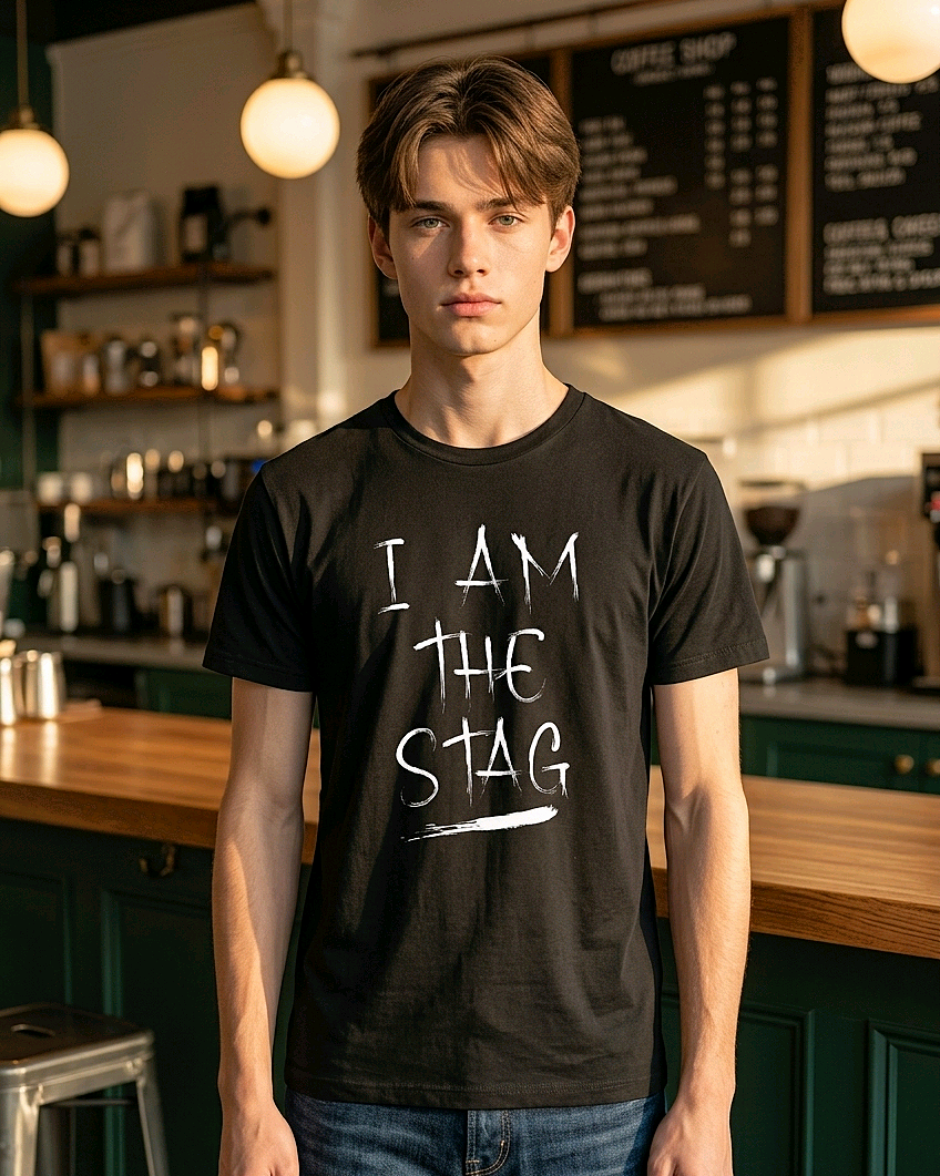 I am the Stag DTG Printed T Shirt Unisex Blue