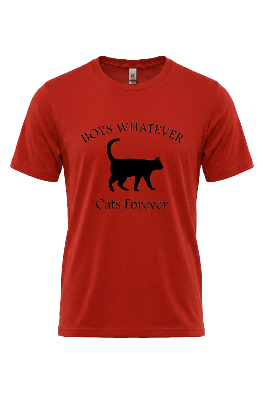 Thumbnail: Boys Whatever Cats Forever DTG Printed T Shirt Unisex