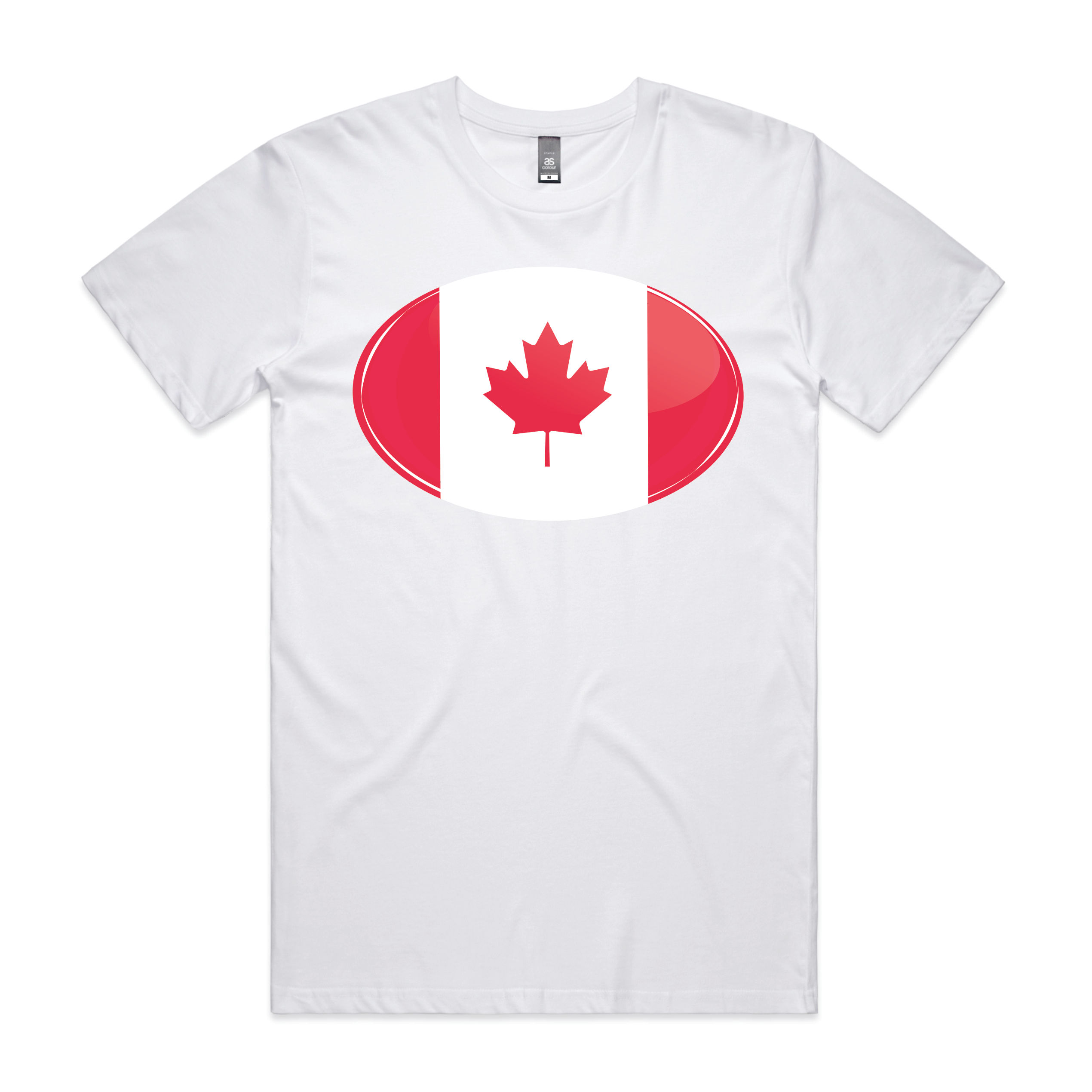 Canadian Oval Flag Printed T Shirt