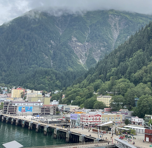 Juneau Alaska cruise mountains and village