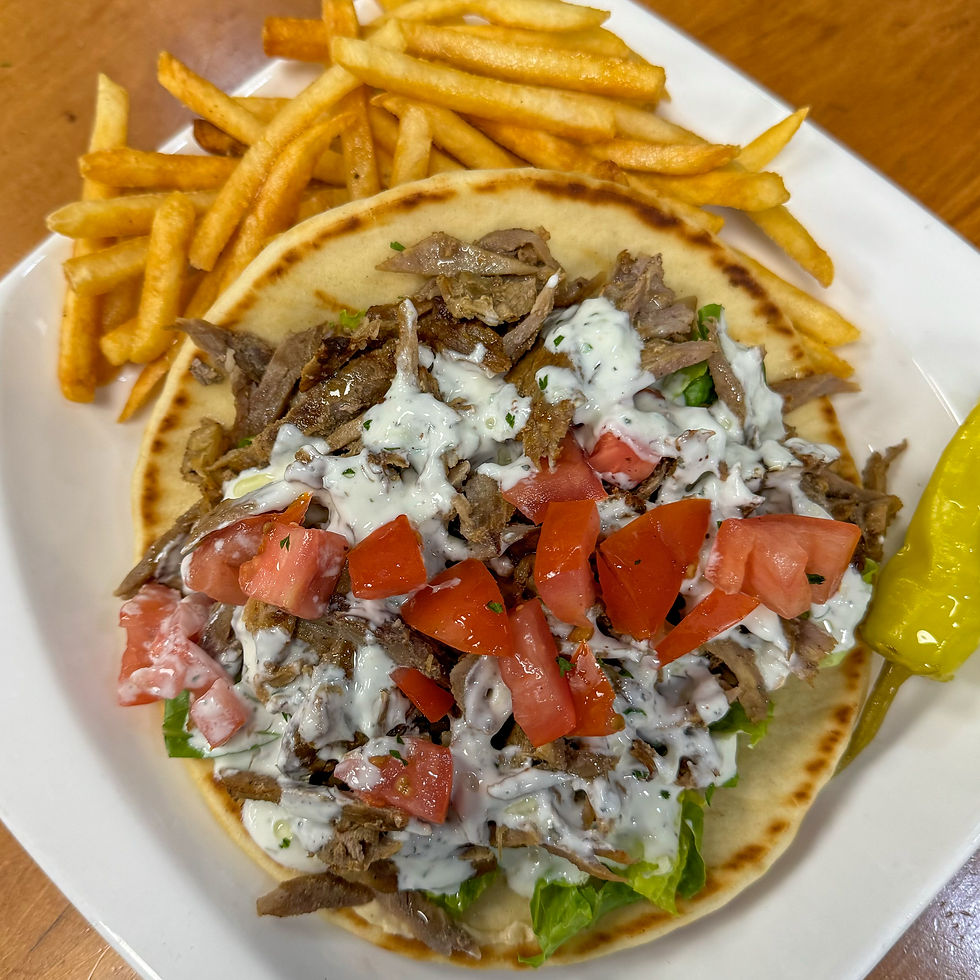 Pita Wraps (Salad and sauce in a pita wrap, served with fries on the side) image