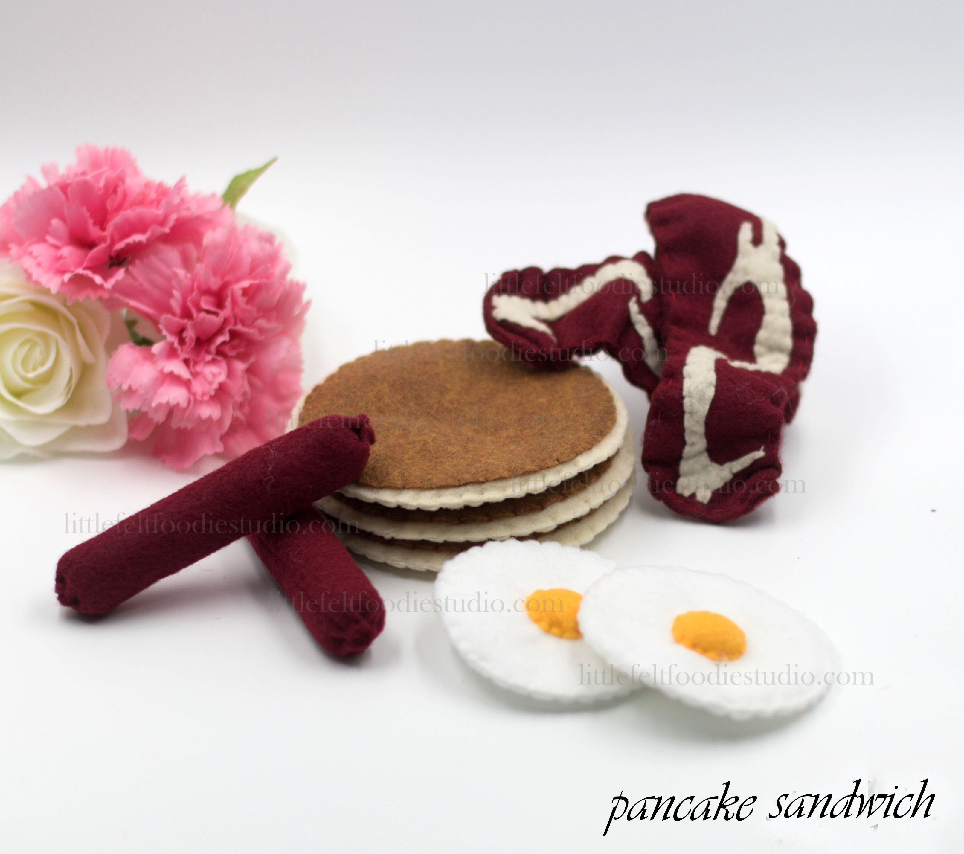 Felt food pancake set, Play food, Pretend food for play, play kitchen