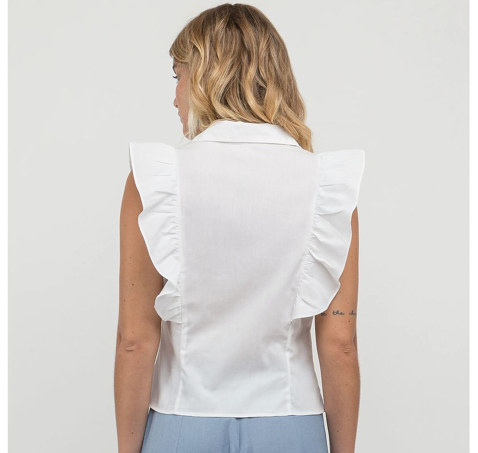 Miniatura: Camisa em tricoline babado 