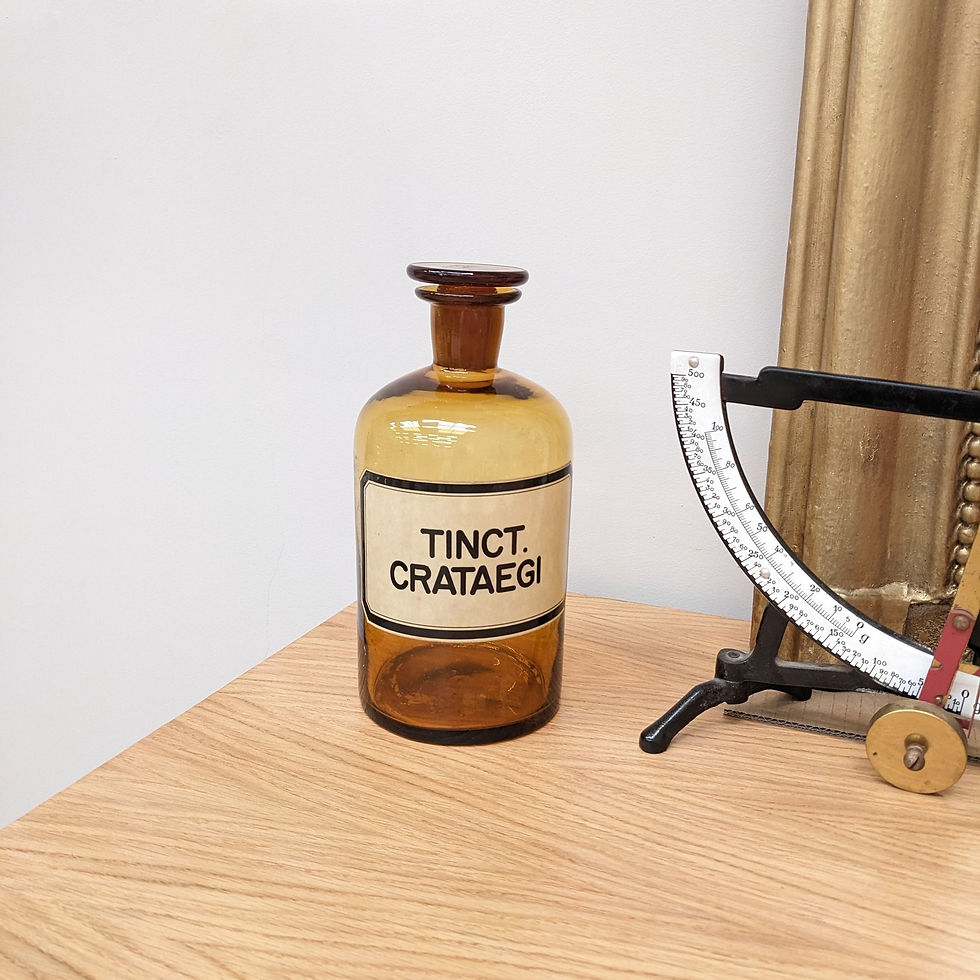 Miniature : Flacon d'apothicaire vintage "Tinct Crataegi"
