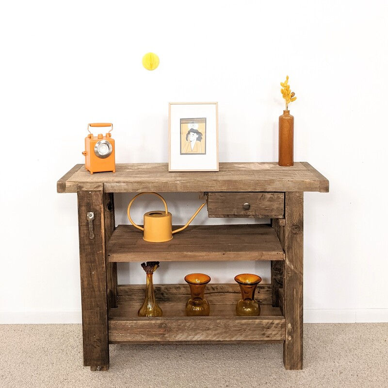 Bel établi ancien industriel