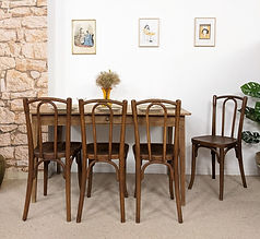 4 chaises bistro bois courbé