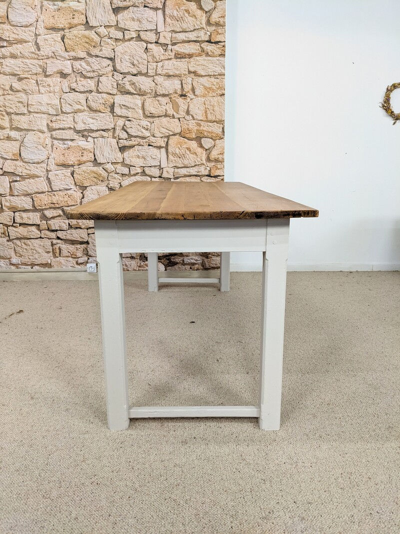 Thumbnail: Table de ferme campagne chic piétement blanc