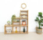 Étagère vintage en bois vue de face