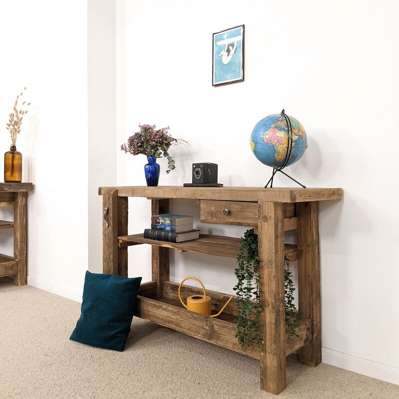 Miniature : Etabli en bois massif industriel