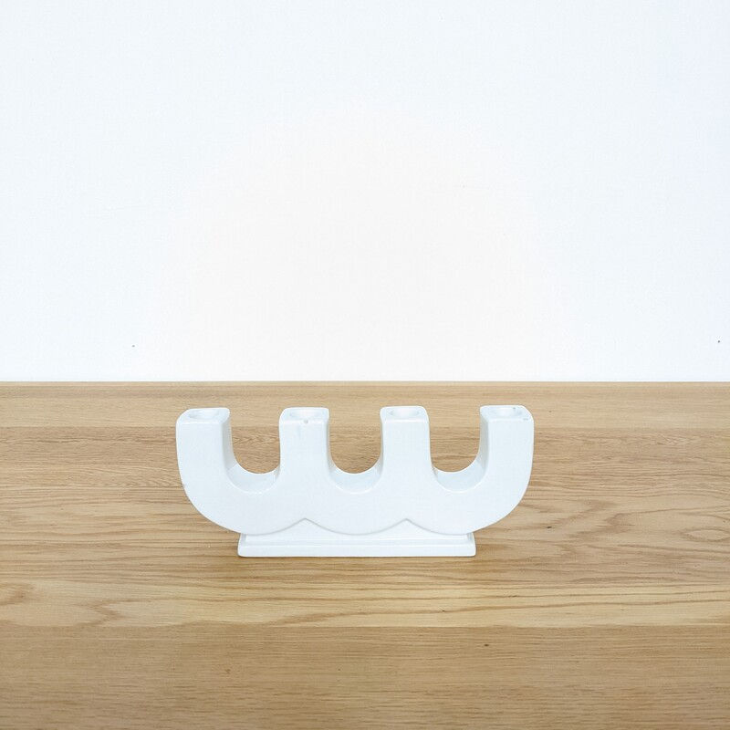 Miniature : Bougeoir vintage 4 pieds blanc