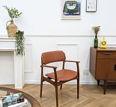 Chaise Rétro en cuir par Erik Buch