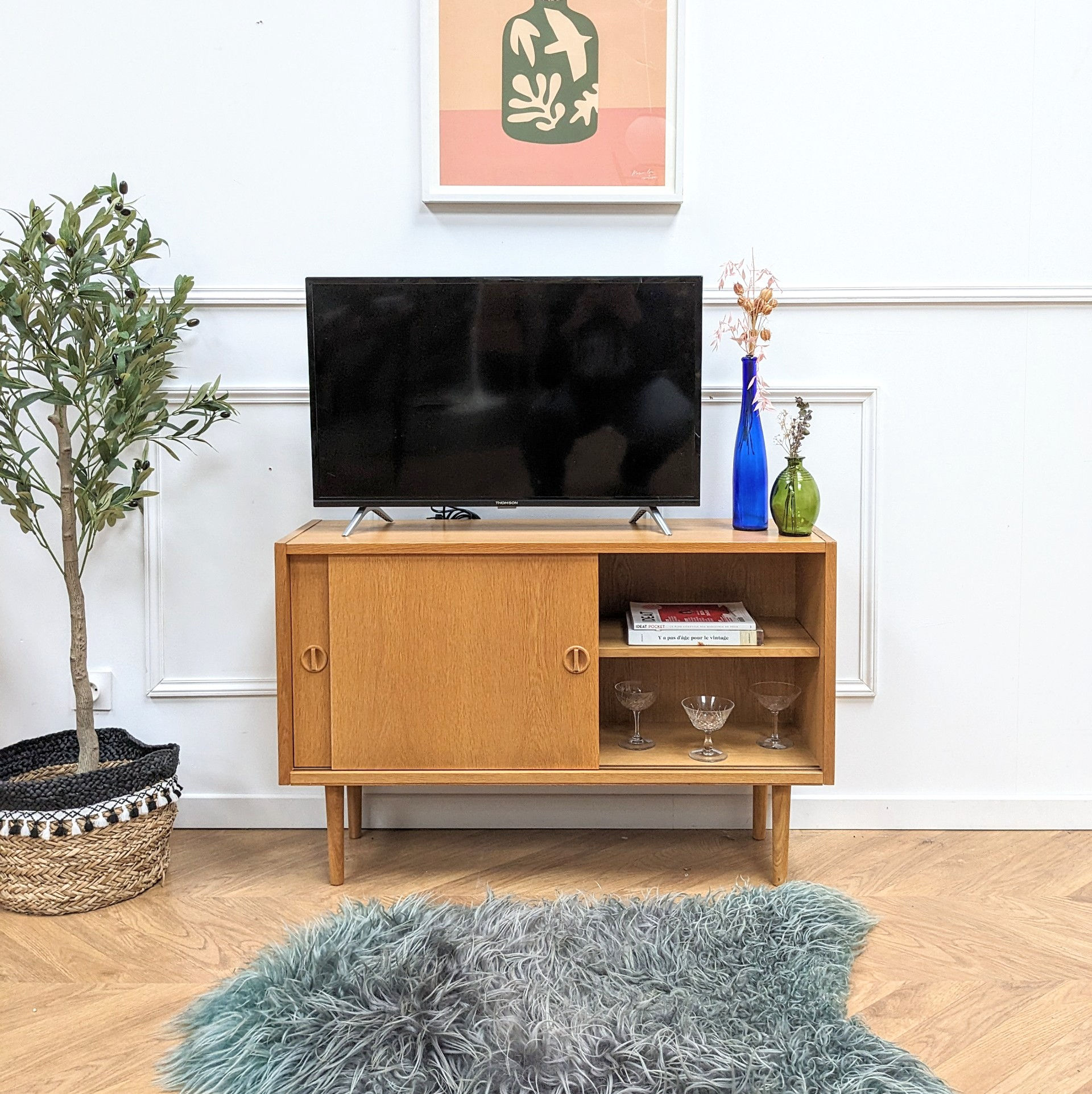 Antique Scandinavian oak sideboard