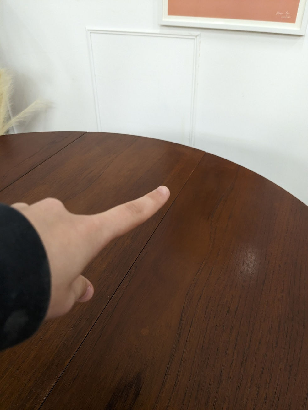 Miniature : Table mid-century à rabats en teck