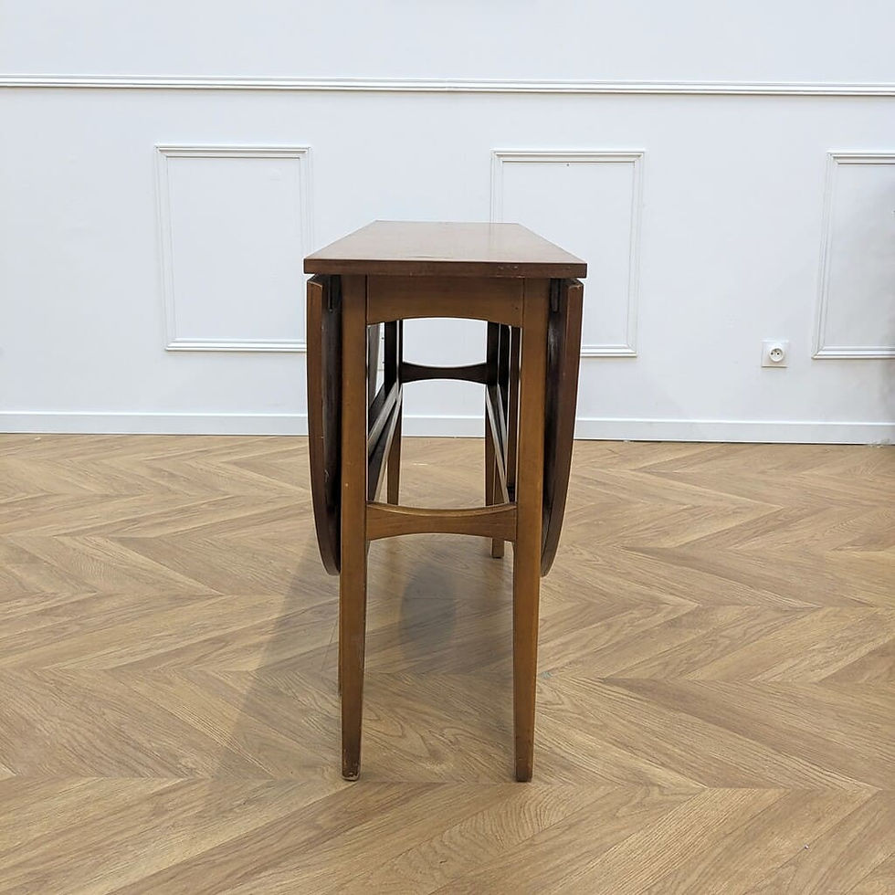 Miniature : Table à rabats scandinave vontage (vue de face et rabattue)