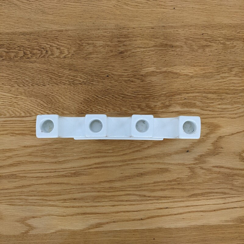 Miniature : Bougeoir vintage 4 pieds blanc