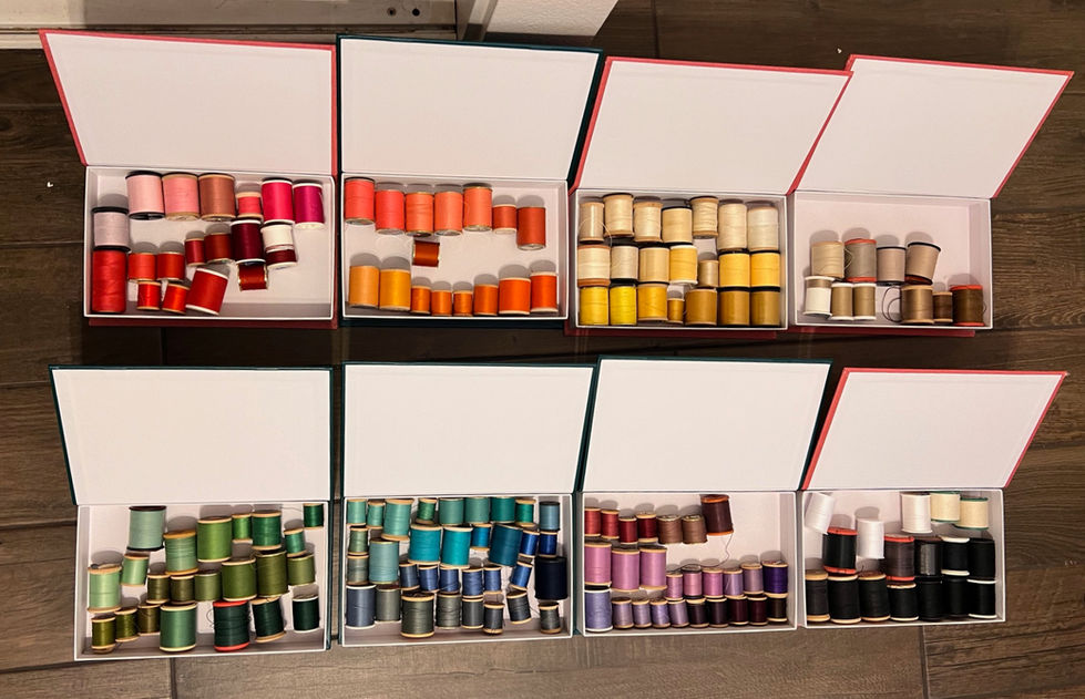 After/ Organized thread in rainbow color order