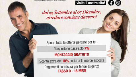 Dal 23 Settembre al 07 Dicembre, arredare conviene davvero!