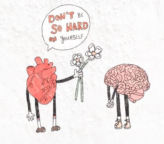 self care, cute quote, brain & heart