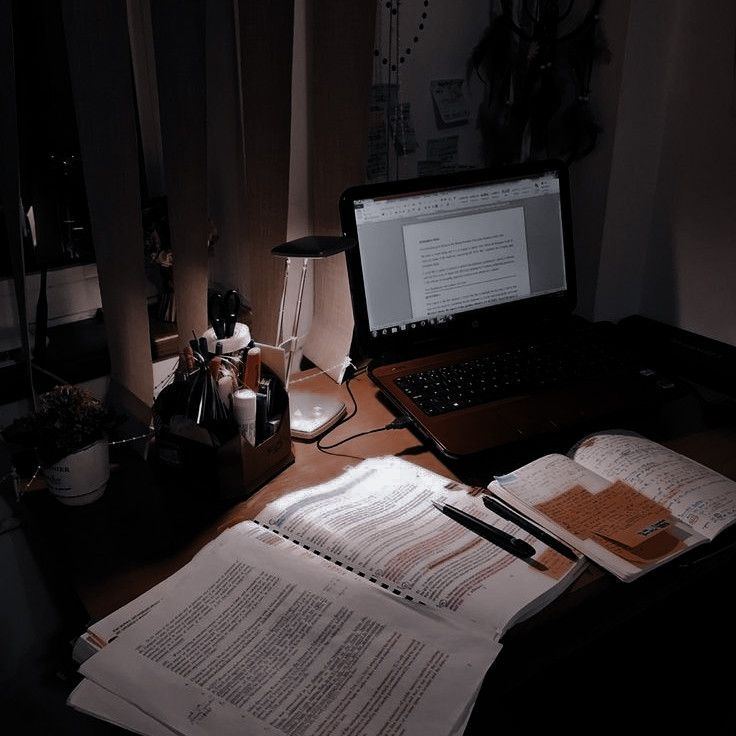 late night studying