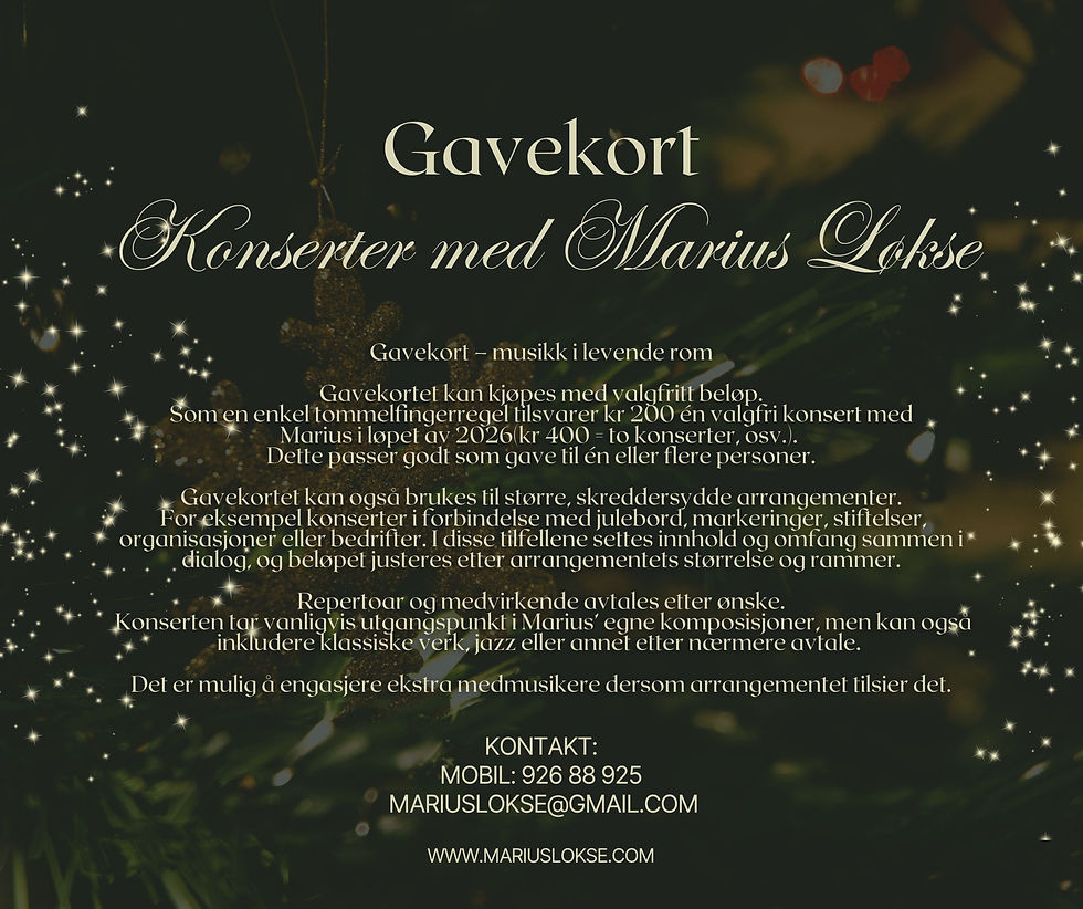  JULE-GAVEKORT - Musikk som gave