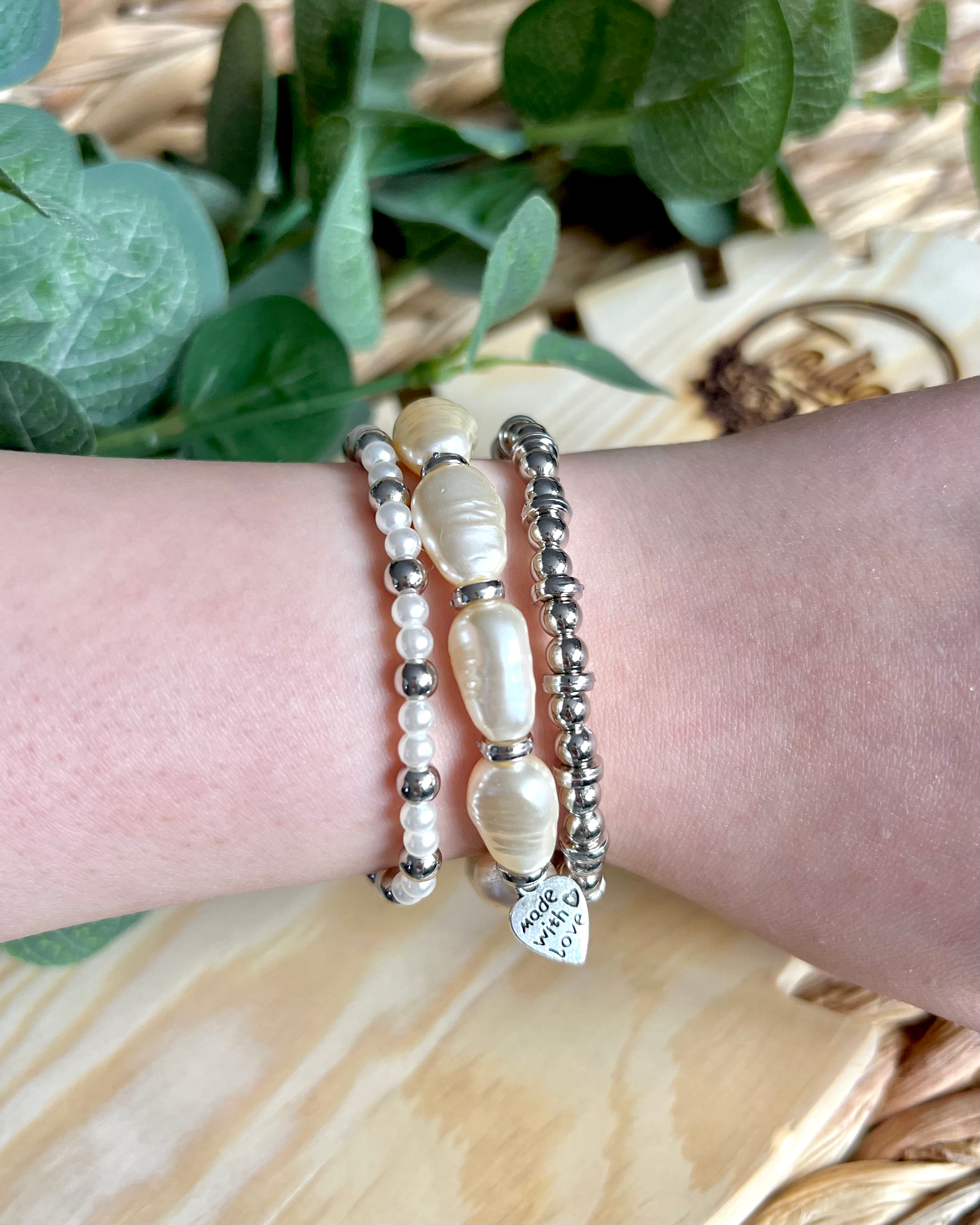 Silver Egg Shape Bracelet