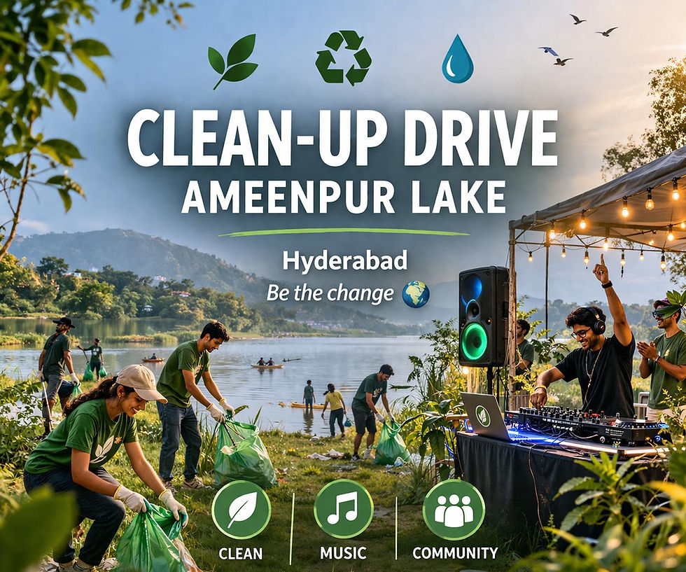 Hyderabad:  VGreen @ Clean-up Ameenpur Lake #SupportingMission