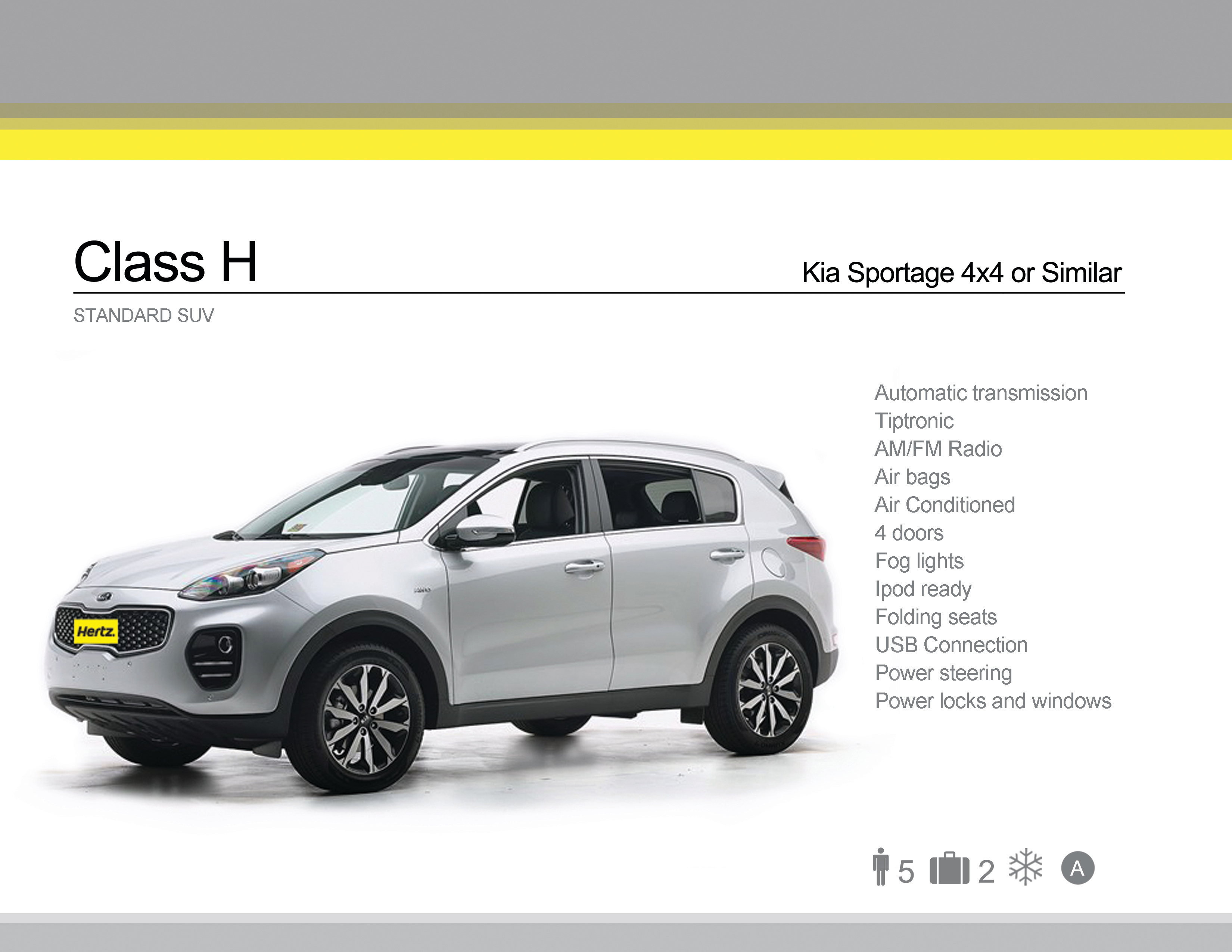 Class H - Kia Sportage or Similar