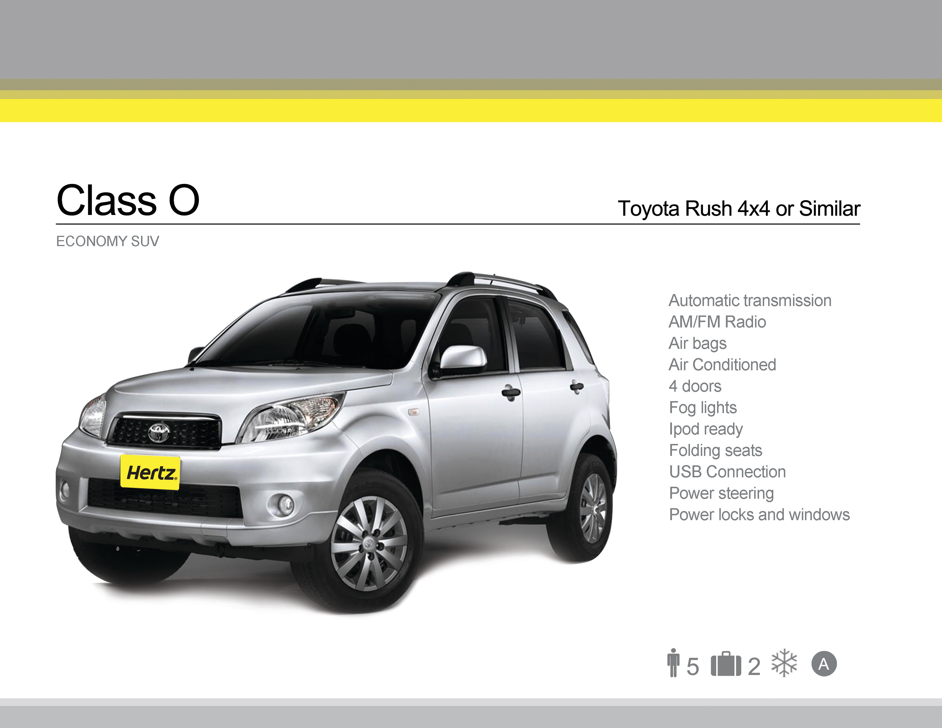 Class O - Toyota Rush or Similar