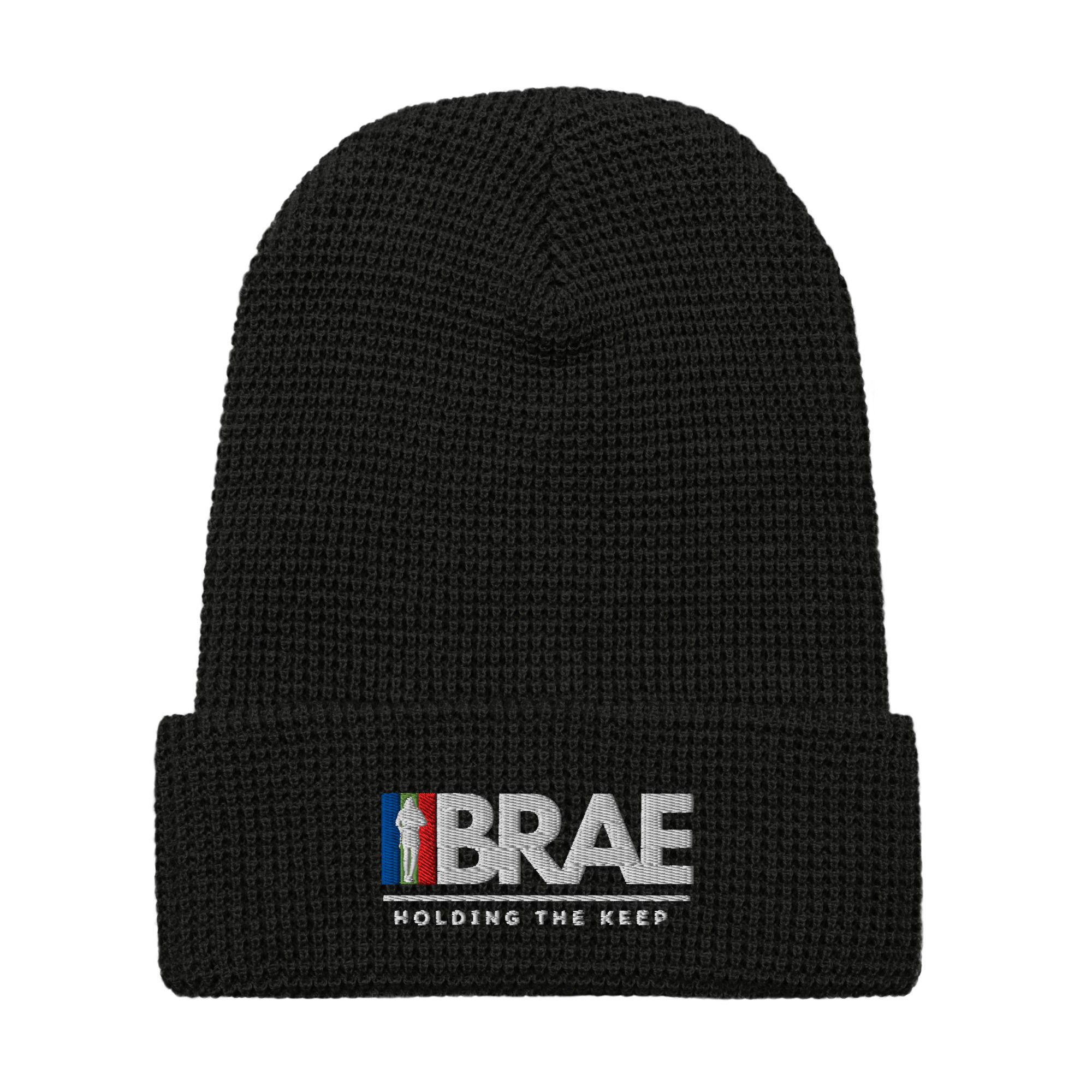 Brae Holding The Keep Waffle Beanie